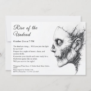 Zombie Apocalypse Halloween Undead Party Alert Invitation
