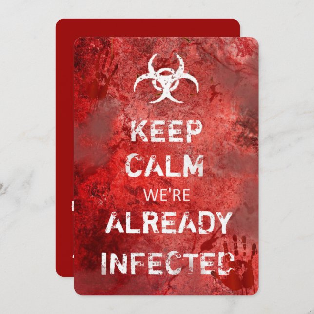 Zombie Apocalypse Keep Calm Halloween Invitation (Front/Back)