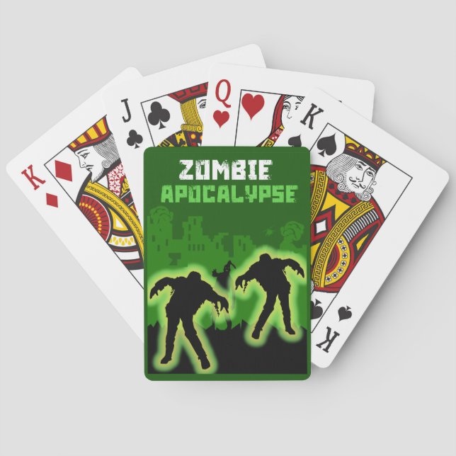Zombie Apocalypse Kids Playing Cards (Back)