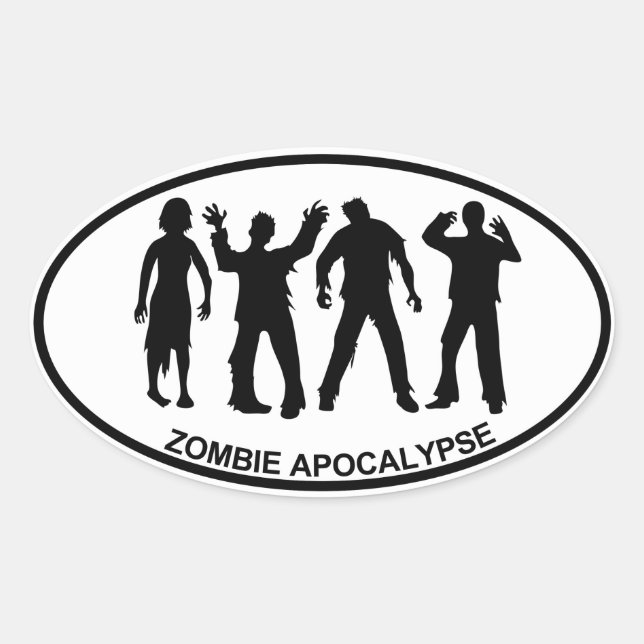 Zombie Apocalypse Oval Sticker (Front)