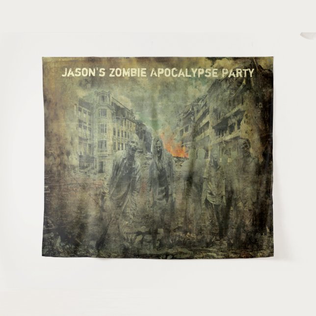 Zombie Apocalypse Party Photo Backdrop Wall Prop Tapestry (Front (Horizontal))