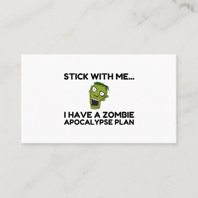 Zombie Apocalypse Plan Business Card (Front)