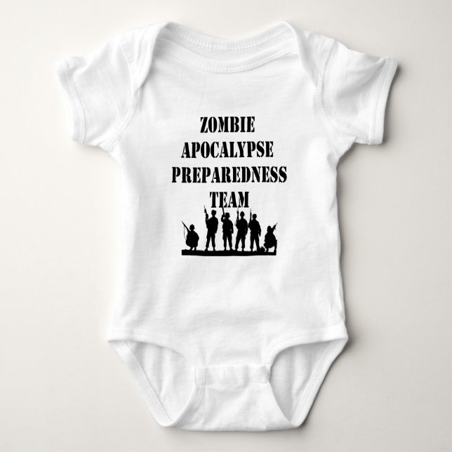 Zombie Apocalypse Preparedness Team Baby Bodysuit (Front)