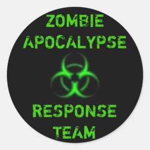 Zombie Apocalypse response team green Classic Round Sticker
