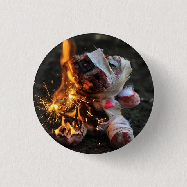 Zombie Apocalypse Teddy Bear 3 Cm Round Badge (Front)
