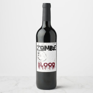 Zombie apocalypse theme party wine label