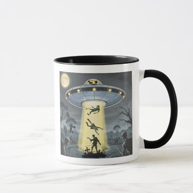 zombie apocalypse ufo abduction mug coffee cup (Right)