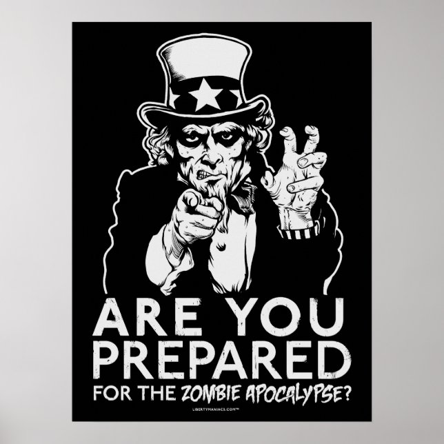 Zombie Apocalypse Uncle Sam Poster (Front)