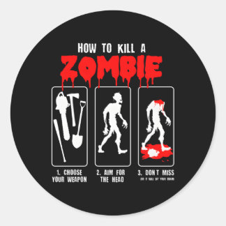 Zombie Apocalypse Zombie Halloween Night Classic Round Sticker