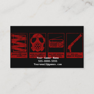 Zombie Apocaplypse Video Game Gamer Business Cards