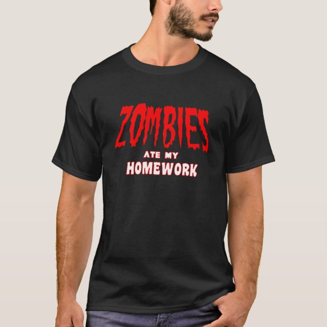 Zombie Apocolypse T Shirt Funny T (Front)