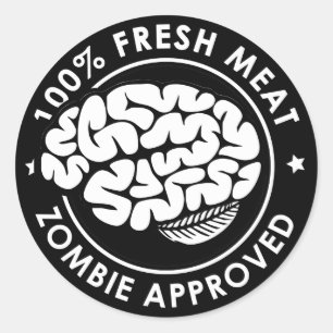 Zombie Approved Inverted Classic Round Sticker