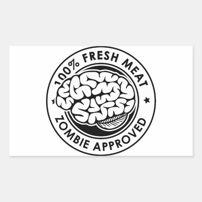 Zombie Approved Rectangular Sticker (Front)