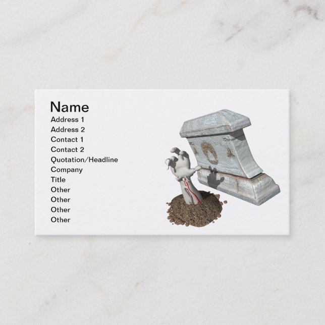 Zombie Arm Grave Business Card (Front)