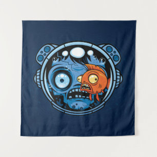 Zombie Astronaut Fishbowl Helmet Tapestry
