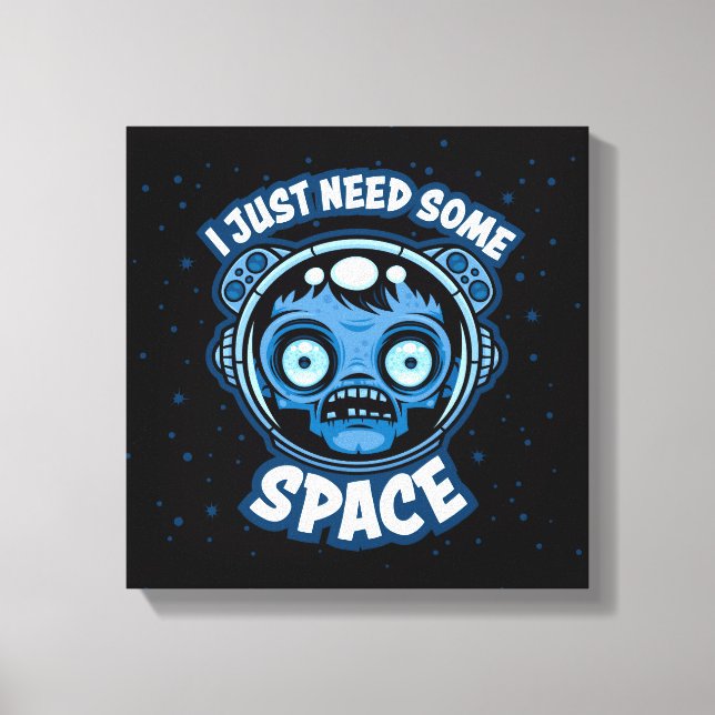 Zombie Astronaut Needs Some Space Canvas Print (Front)