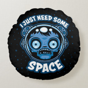 Zombie Astronaut Needs Some Space Round Cushion