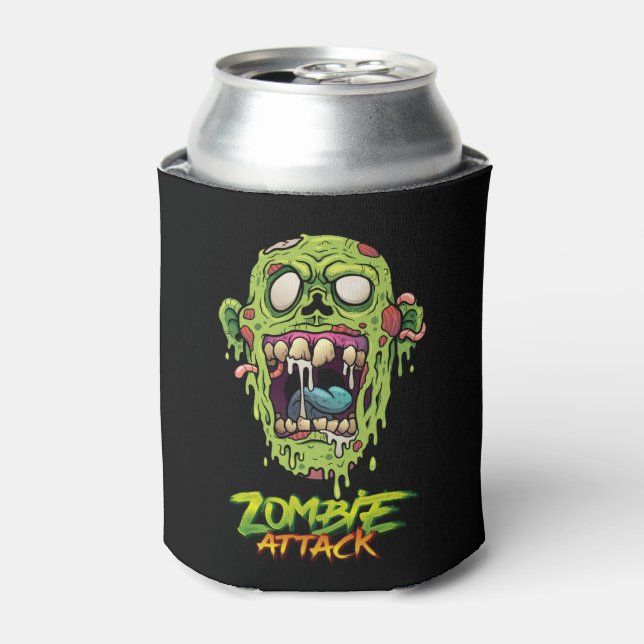 Zombie Attack Scary Monster Creature Can Cooler (Can Front)