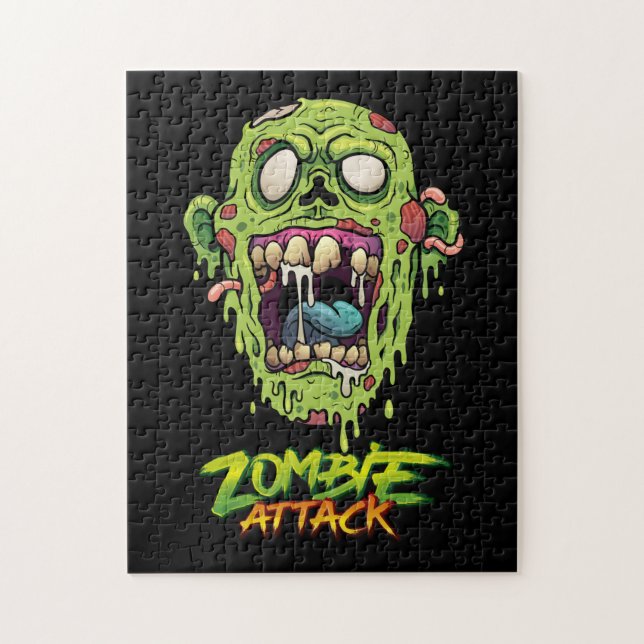 Zombie Attack Scary Monster Creature Jigsaw Puzzle (Vertical)