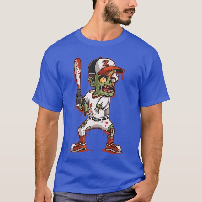Zombie Baseball Dough Halloween Trick or Treat Gif T-Shirt (Front)