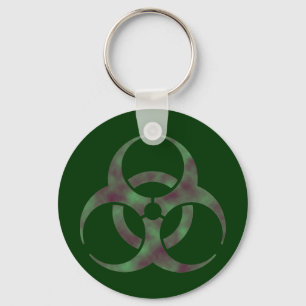 Zombie Biohazard Symbol Key Ring