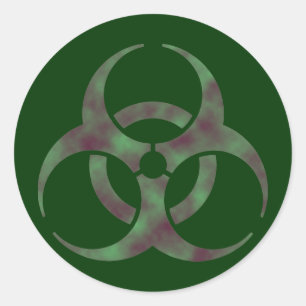 Zombie Biohazard Symbol Sticker