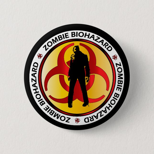 Zombie Biohazard Waste 6 Cm Round Badge (Front)