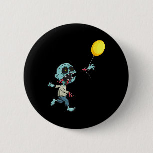 Zombie Birthday Balloon - Funny Cute Zombie Kids A 6 Cm Round Badge