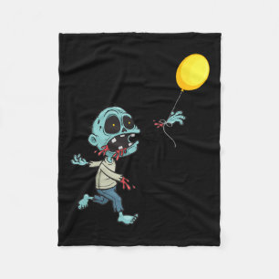 Zombie Birthday Balloon - Funny Cute Zombie Kids A Fleece Blanket