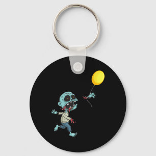 Zombie Birthday Balloon - Funny Cute Zombie Kids A Key Ring