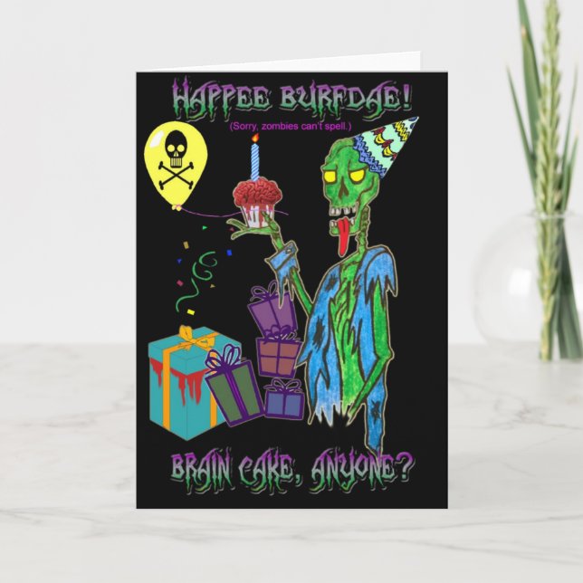 zombie birthday card (blank) (Front)