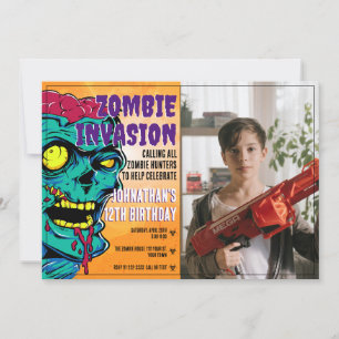 Zombie Birthday Halloween Kids Party Invitation