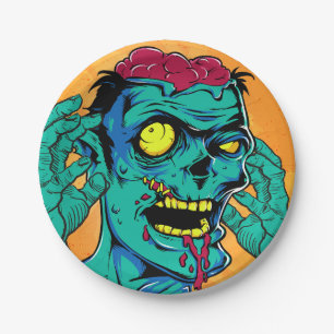 Zombie Birthday Halloween Kids Party  Paper Plate