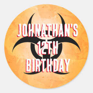 Zombie Birthday Halloween Party Classic Round Sticker