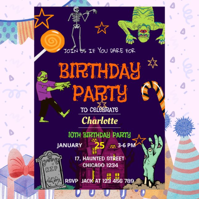Zombie Birthday Invitation Kids Party (Zombie Birthday Invitation Kids Party)