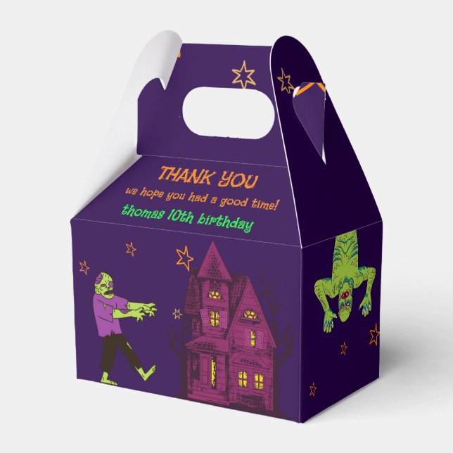 Zombie Birthday Kids Party Favour Box (Front Side)