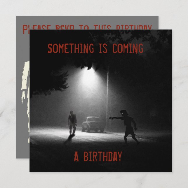 ZOMBIE BIRTHDAY PARTY INVITATION by Jetpackcorps (Front/Back)