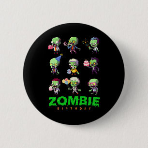 Zombie Birthday Squad Funny Halloween Party Boy Ki 6 Cm Round Badge