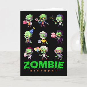Zombie Birthday Squad Funny Halloween Party Boy Ki Card