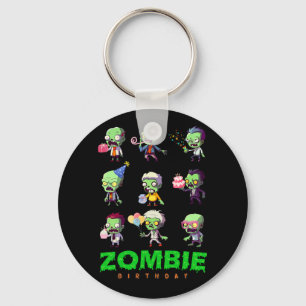 Zombie Birthday Squad Funny Halloween Party Boy Ki Key Ring