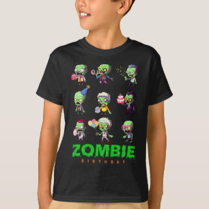 Zombie Birthday Squad Funny Halloween Party Boy Ki T-Shirt