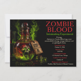 Zombie Blood Apothecary Halloween Party Invitation