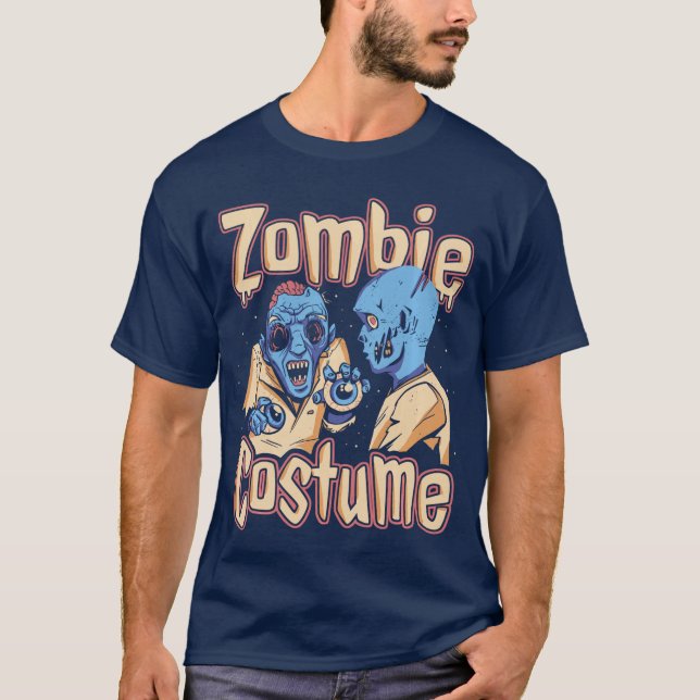 Zombie Bloody Funny Costume Halloween Horror Zombi T-Shirt (Front)
