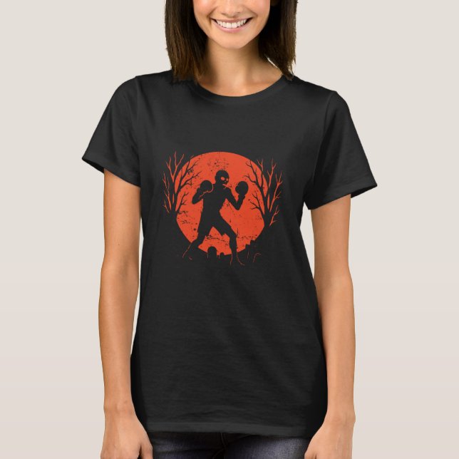 Zombie Boxing Under Moon T-Shirt (Front)