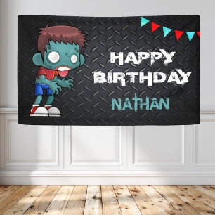 Zombie Boy Halloween Costume Birthday Party Banner