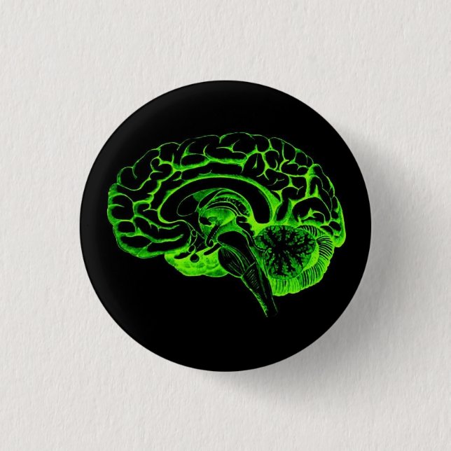 Zombie Brain 3 Cm Round Badge (Front)