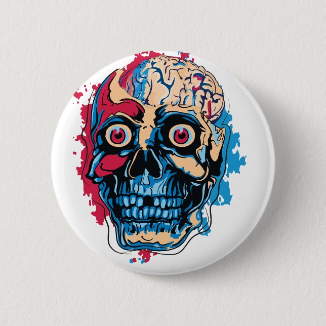 Zombie Brain 6 Cm Round Badge (Front)