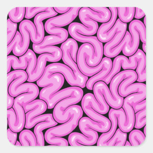 Zombie Brain Pattern Square Sticker