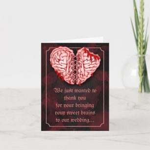Zombie Brains Wedding Thank You Greeting Card