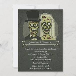 Zombie Bride & Groom Wedding Invitations